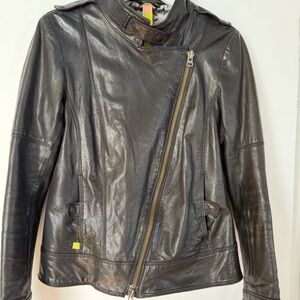 Soia & Kyo Shiny Black Leather Jacket